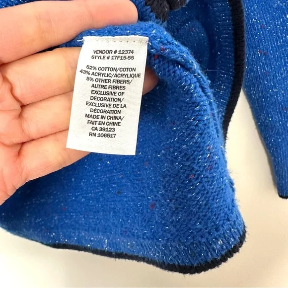 Grannycore Kitschy Blue Jay Embroidered Cottagecore Shimmer Knit Cardigan - Picture 8 of 12